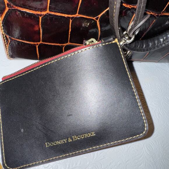 Vintage Dooney & Bourke Leather Square Hand Bag AuthenticConfirmed Medium Size - Picture 11 of 16